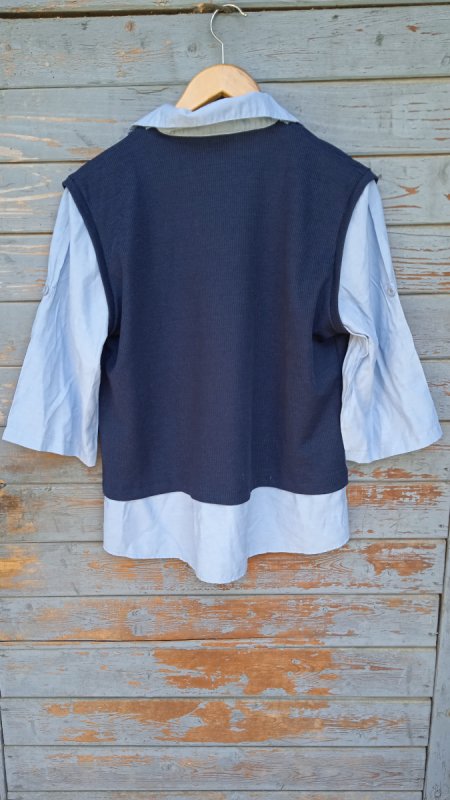 Marca Family Fashion niebieska bluzka XL 46/48 casual wizytowa - 01 Marca Family Fashion niebieska bluzka XL 46/48 casual wizytowa - 01