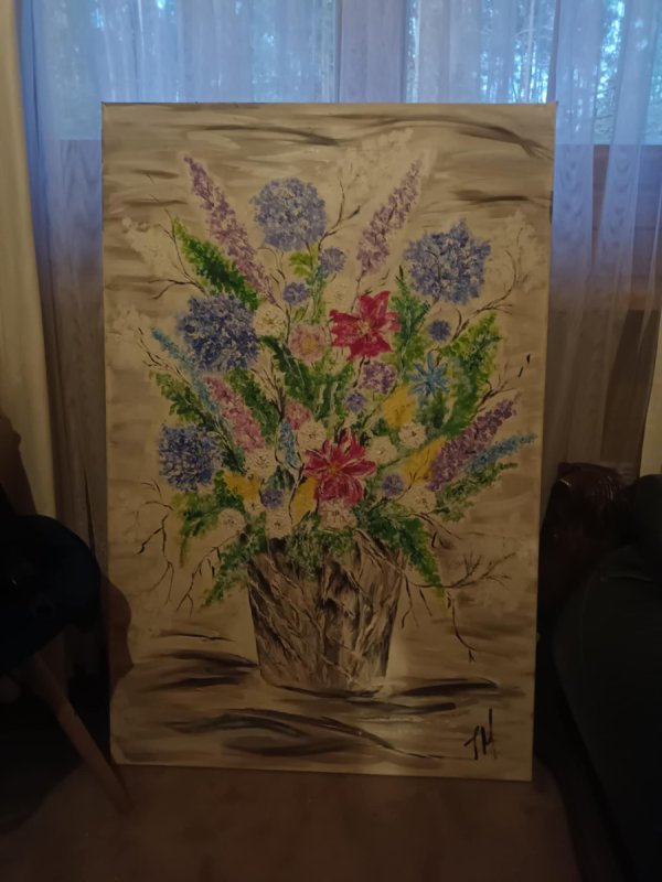 Obraz olejny duży 115 cm x 75 cm kwiaty - 02 Obraz olejny duży 115 cm x 75 cm kwiaty - 02